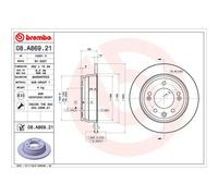 BREMBO 08.A869.21 Disco de freno