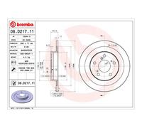 Brembo Disco de freno 08D21711 trasero macizo - 1 pieza