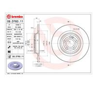 2x Disco de freno macizo 08.D760.11 BREMBO para MERCEDES-BENZ CLASE A CLA GLB