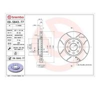 Disco De Freno Brembo 09.5843.77 Xtra Line - Max para Alfa Romeo Chrysler Fiat