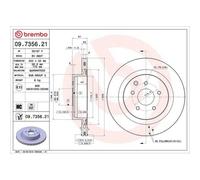 Disco De Freno Brembo 09.7356.21 Prime Line - Uv Coated para Nissan