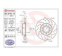 Disco De Freno Brembo 09.9145.1X Xtra Line - Xtra para Audi Seat Skoda VW