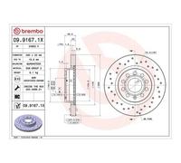 Disco De Freno Brembo 09.9167.1X Xtra Line - Xtra para Audi Seat Skoda VW
