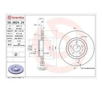 Disco De Freno Brembo 09.9624.24 Prime Line para Alfa Romeo Lancia