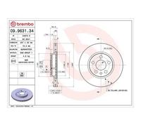 Brembo 09.9631.34 Rotores de Discos de Frenos