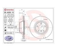 Disco De Freno Brembo 09.A259.11 Prime Line - Uv Coated para Bmw Eje Delantero