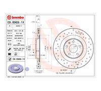 Disco de freno BREMBO 09.B969.1X,1 Piezza