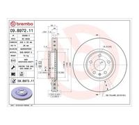 Disco De Freno Brembo 09.B972.11 Prime Line - Uv Coated para Audi Audi (faw)