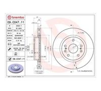 Disco de freno BREMBO 09C04711 delantero, ventilado , 1 Pieza