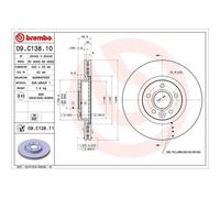 Disco De Freno Brembo 09.C138.11 Prime Line - Uv Coated para Volvo