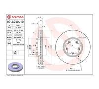 Disco De Freno Brembo 09.C240.10 Prime Line para Ford Ford (jmc) Eje Delantero