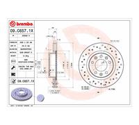Disco de freno BREMBO 09.C657.1X,1 Piezza