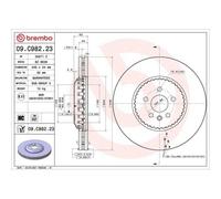 Disco De Freno Brembo 09.C982.23 Prime Line - Lightweight para Land Rover