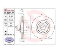 Disco De Freno Brembo 09.D251.11 Prime Line - Uv Coated para Volvo