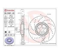 Disco De Freno Brembo 09.D481.43 Prime Line - Dual Cast para Audi Eje Delantero