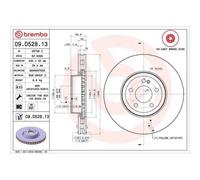 Disco De Freno Brembo 09.D528.13 Prime Line - Co-cast para Mercedes Benz
