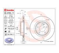 Disco de freno BREMBO 09.D764.11, 1 Pieza