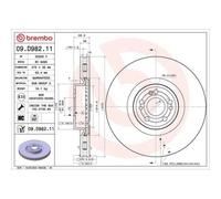 Disco De Freno Brembo 09.D982.11 Prime Line - Uv Coated para Mercedes Benz