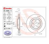Disco de freno BREMBO 09.D989.11 delantero, ventilado , altamente carbonizado, 1 Pieza
