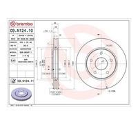 Disco De Freno Brembo 09.N124.11 Prime Line - Uv Coated para Chrysler Dodge Fiat