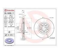 Disco De Freno Brembo 09.N268.11 Prime Line - Uv Coated para Chrysler Jeep