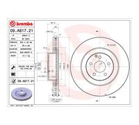 Disco de freno BREMBO 09A81721 delantero, ventilado , altamente carbonizado, 1 Pieza