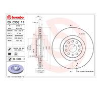 Disco de freno BREMBO 09C30611 delantero, ventilado , altamente carbonizado, 1 Pieza