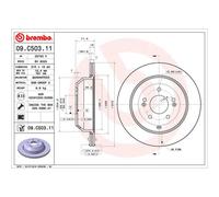 Disco de freno BREMBO 09C50311 trasero, ventilado , altamente carbonizado, 1 Pieza