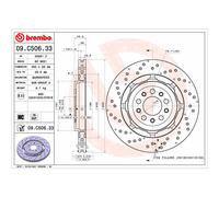 Disco de freno BREMBO 09C50633 trasero, ventilado , altamente carbonizado, 1 Pieza