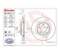 Disco de freno BREMBO 09C51511 trasero, ventilado , altamente carbonizado, 1 Pieza