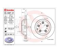 Disco de freno BREMBO 09C98721 trasero, ventilado , altamente carbonizado, 1 Pieza