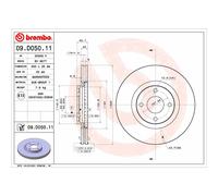 Disco de freno BREMBO 09D05011 delantero, ventilado , 1 Pieza