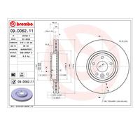 Disco de freno BREMBO 09D06211 delantero, ventilado , altamente carbonizado, 1 Pieza