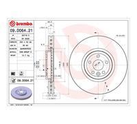 Disco de freno BREMBO 09D06421 delantero, ventilado , altamente carbonizado, 1 Pieza