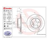 Disco de freno BREMBO 09D11211 trasero, ventilado , altamente carbonizado, 1 Pieza