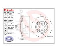 Disco de freno BREMBO 09D42011 trasero, ventilado , altamente carbonizado, 1 Pieza
