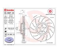 Disco de freno BREMBO 09D89723 vorne, ventilado , altamente carbonizado, 1 Pieza
