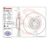 Disco de freno BREMBO 09D98211 delantero, ventilado , altamente carbonizado, 1 Pieza