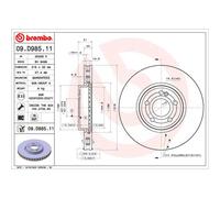 BREMBO 09.D985.11 Disco de freno