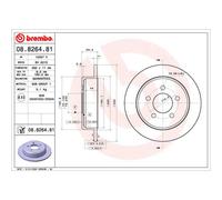 Disco de freno BREMBO 8826481 delantero, macizo, 1 Pieza