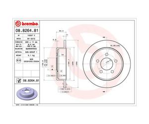 Disco de freno BREMBO 8826481 delantero, macizo, 1 Pieza