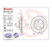 Disco de freno BREMBO XTRA LINE BREMBO 09.5457.3X, 1 Pieza