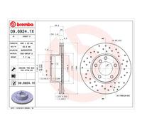 Disco de freno BREMBO XTRA LINE BREMBO 09.6924.1X, 1 Pieza
