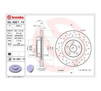 Disco de freno BREMBO XTRA LINE BREMBO 09.A921.1X, 1 Pieza