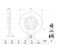 2x Disco de freno ventilado 0 986 479 D44 BOSCH para FORD S-MAX GALAXY III