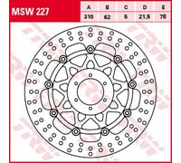 Disco de freno delantero ZF para Honda CBR 900RR Fireblade '98-'99 (310 x 62 x 5