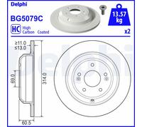 Disco de freno DELPHI BG5079C trasero, macizo, altamente carbonizado, 1 Pieza
