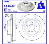 Disco de freno DELPHI BG5108C trasero, ventilado , altamente carbonizado, 1 Pieza