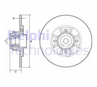 Disco de freno DELPHI BG9114RS trasero, macizo, 1 Pieza