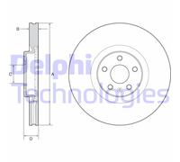 Disco de freno DELPHI BG9231C delantero, ventilado , altamente carbonizado, 1 Pieza